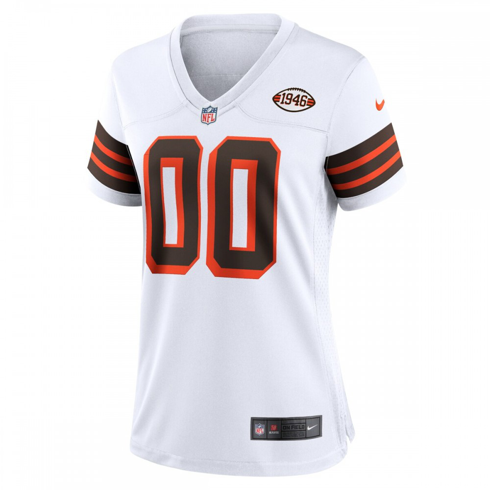 Cleveland Browns Nike Women's 1946 Collection Alternate Custom Jersey - White-GridironStore